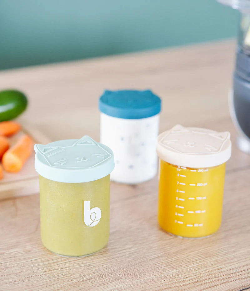 Babymoov Isy Bowls - Glazen Opbergpotten (6 Stuks)- Mét gratis Happje app