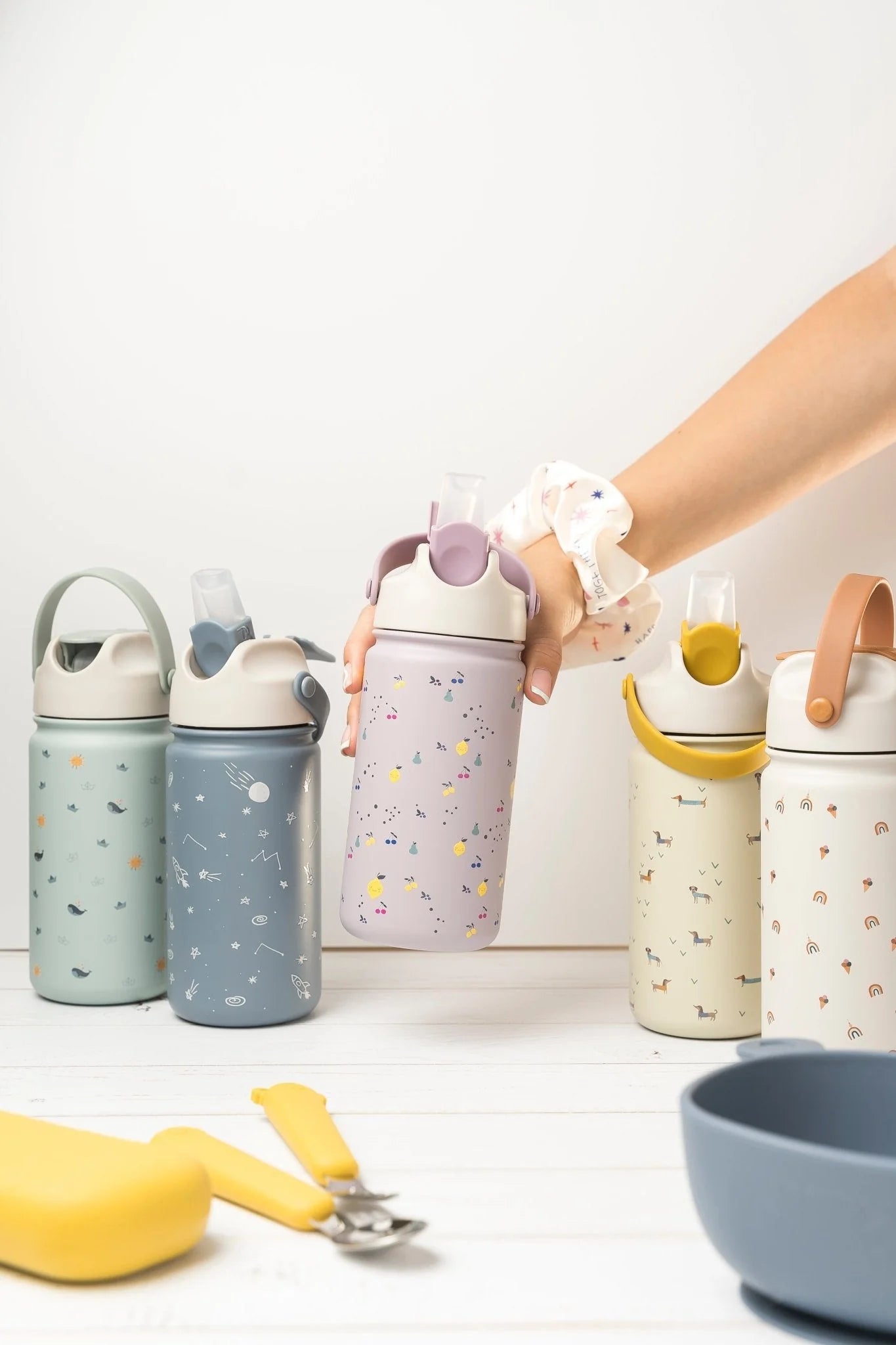 The Cotton Cloud - RVS Drinkfles - Origami