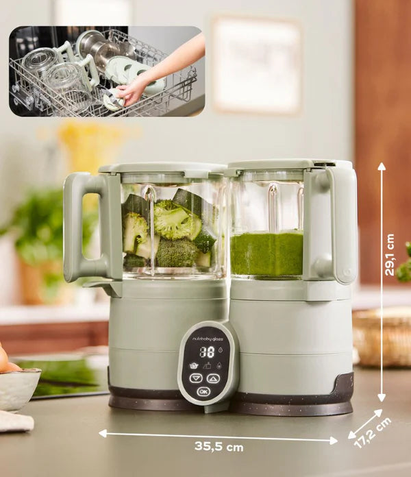 Babymoov Nutribaby Glass 2.0 - Stoomkoker - Celadon Green