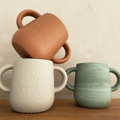 Nuuroo - Abiola drinkbeker met handvaten set van 2 - Cobblestone