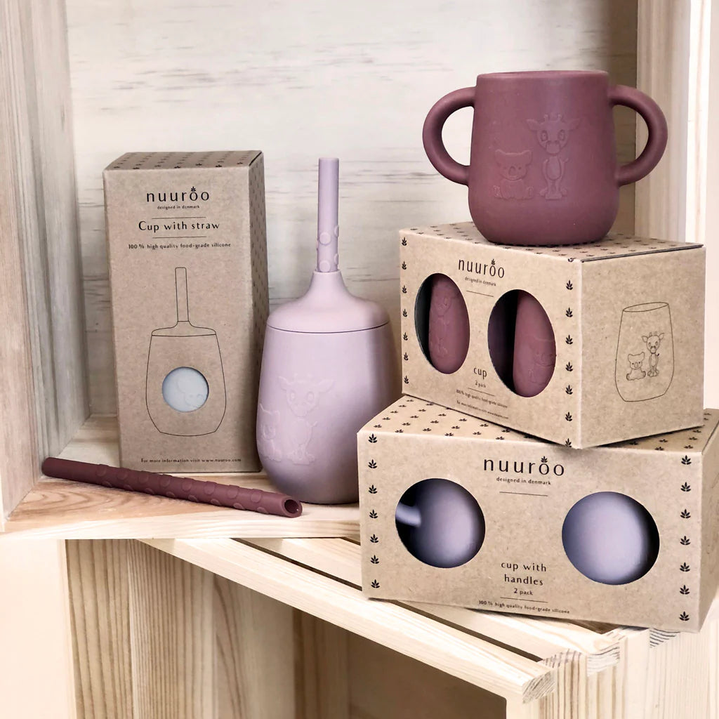 Nuuroo - Abiola drinkbeker met handvaten set van 2 - Mahogany