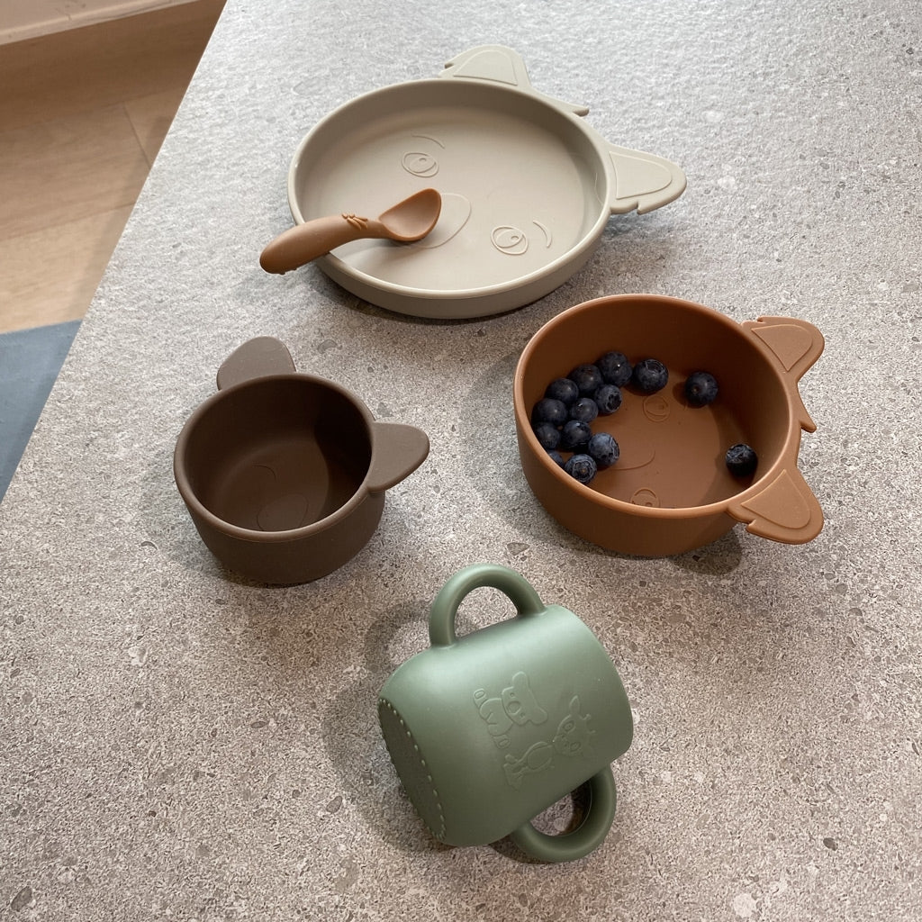 Nuuroo - Abiola drinkbeker met handvaten set van 2 - Dusty green