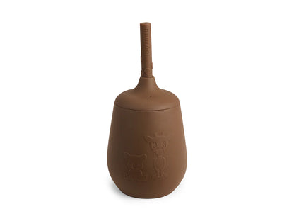 Nuuroo - Adita lekvrije silicone beker met rietje - Acorn