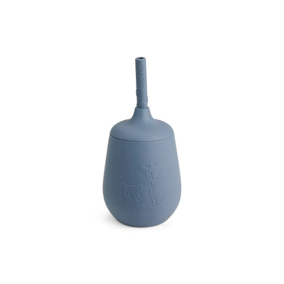 Nuuroo - Adita lekvrije silicone beker met rietje - Bering sea