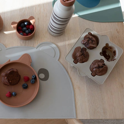 Nuuroo - Anon silicone bakvormpjes met dierenfiguren set van 2 - Cobblestone
