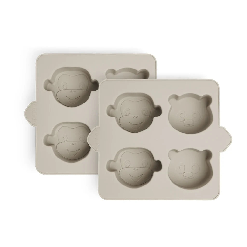 Nuuroo - Anon silicone bakvormpjes met dierenfiguren set van 2 - Cobblestone