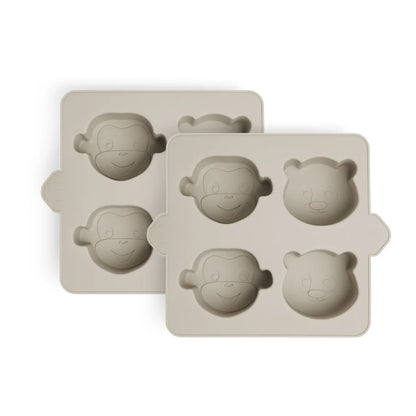 Nuuroo - Anon silicone bakvormpjes met dierenfiguren set van 2 - Cobblestone