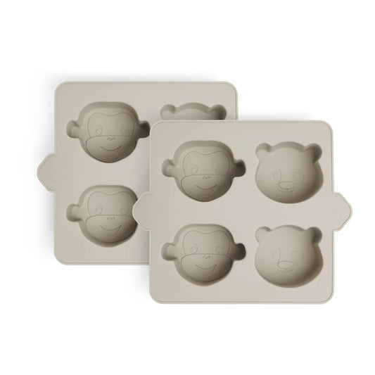 Nuuroo - Anon silicone bakvormpjes met dierenfiguren set van 2 - Cobblestone