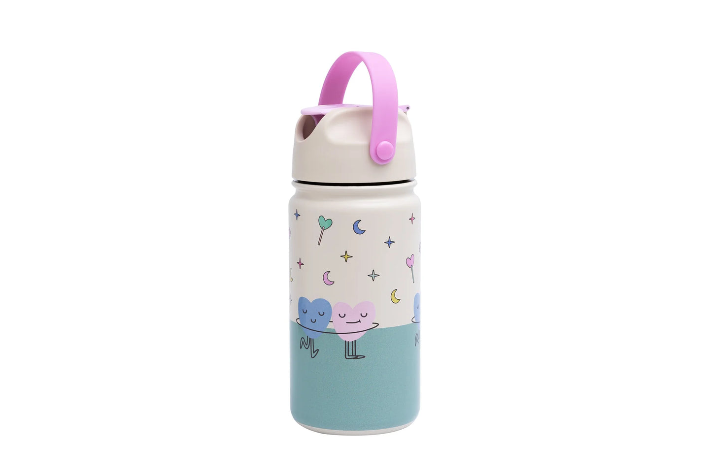 The Cotton Cloud - RVS Drinkfles - Dancing Hearts