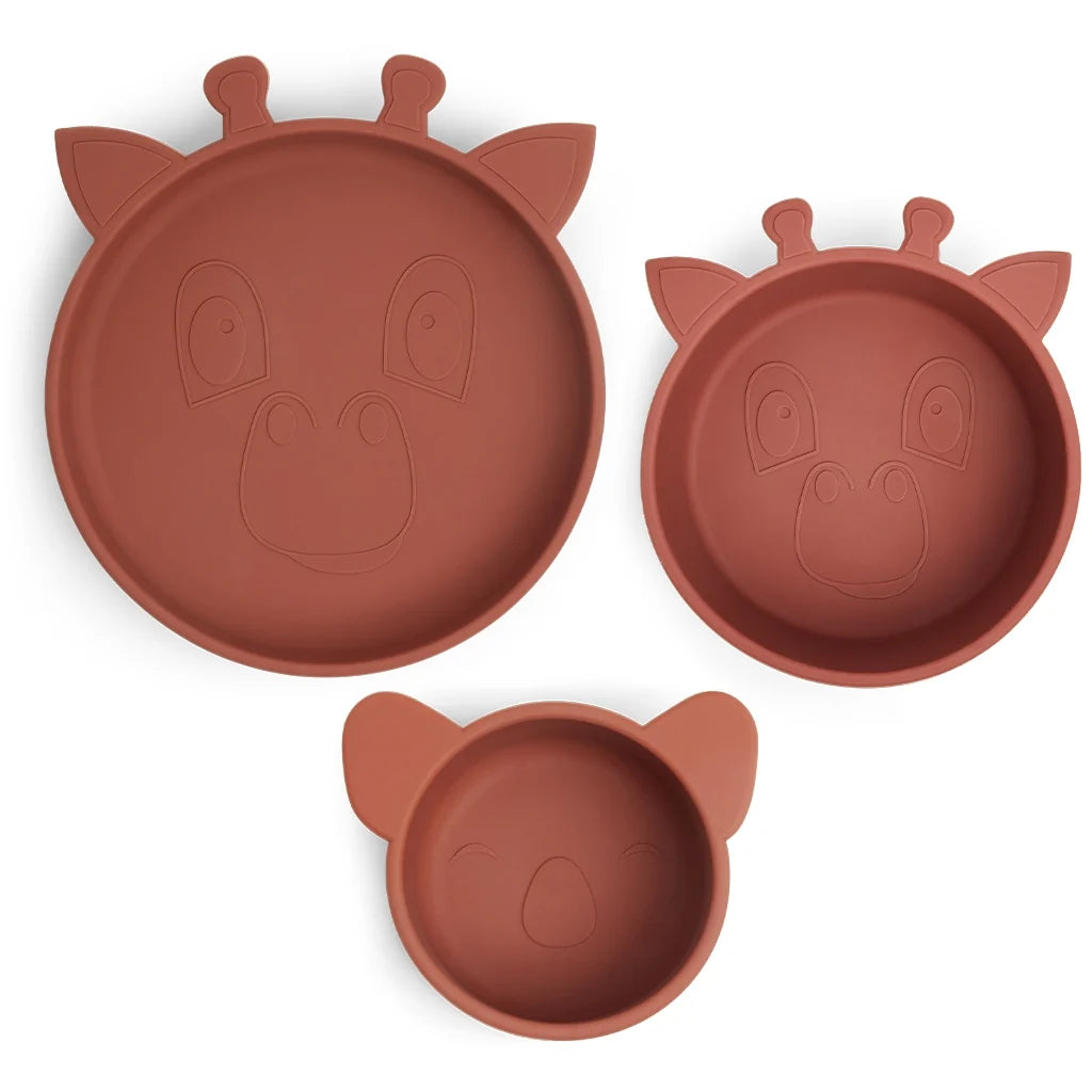 Nuuroo - Benni silicone servies set 3-delig - Mahogany
