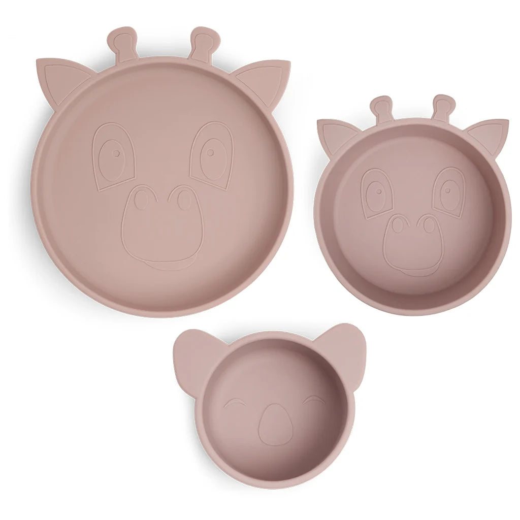 Nuuroo - Benni silicone servies set 3-delig - Woodrose