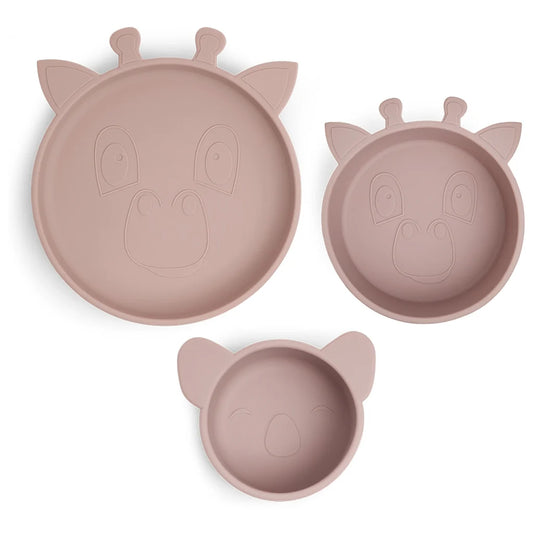 Nuuroo - Benni silicone servies set 3-delig - Woodrose