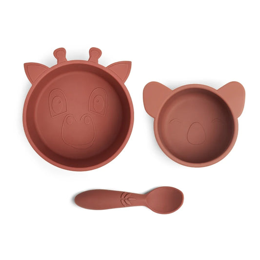 Nuuroo - Eddy silicone servies set 3-delig - Mahogany