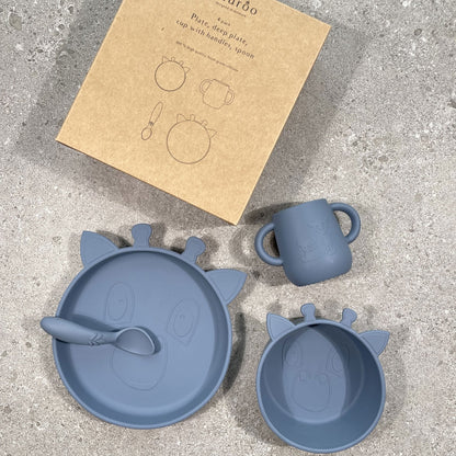 Nuuroo - Lykke silicone servies set 4-delige Giraffe - Bering Sea