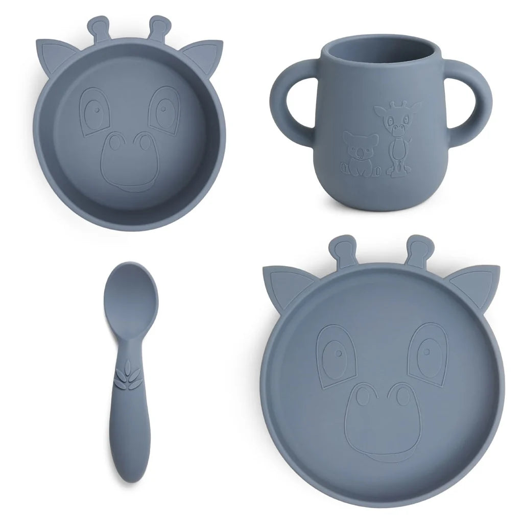 Nuuroo - Lykke silicone servies set 4-delige Giraffe - Bering Sea